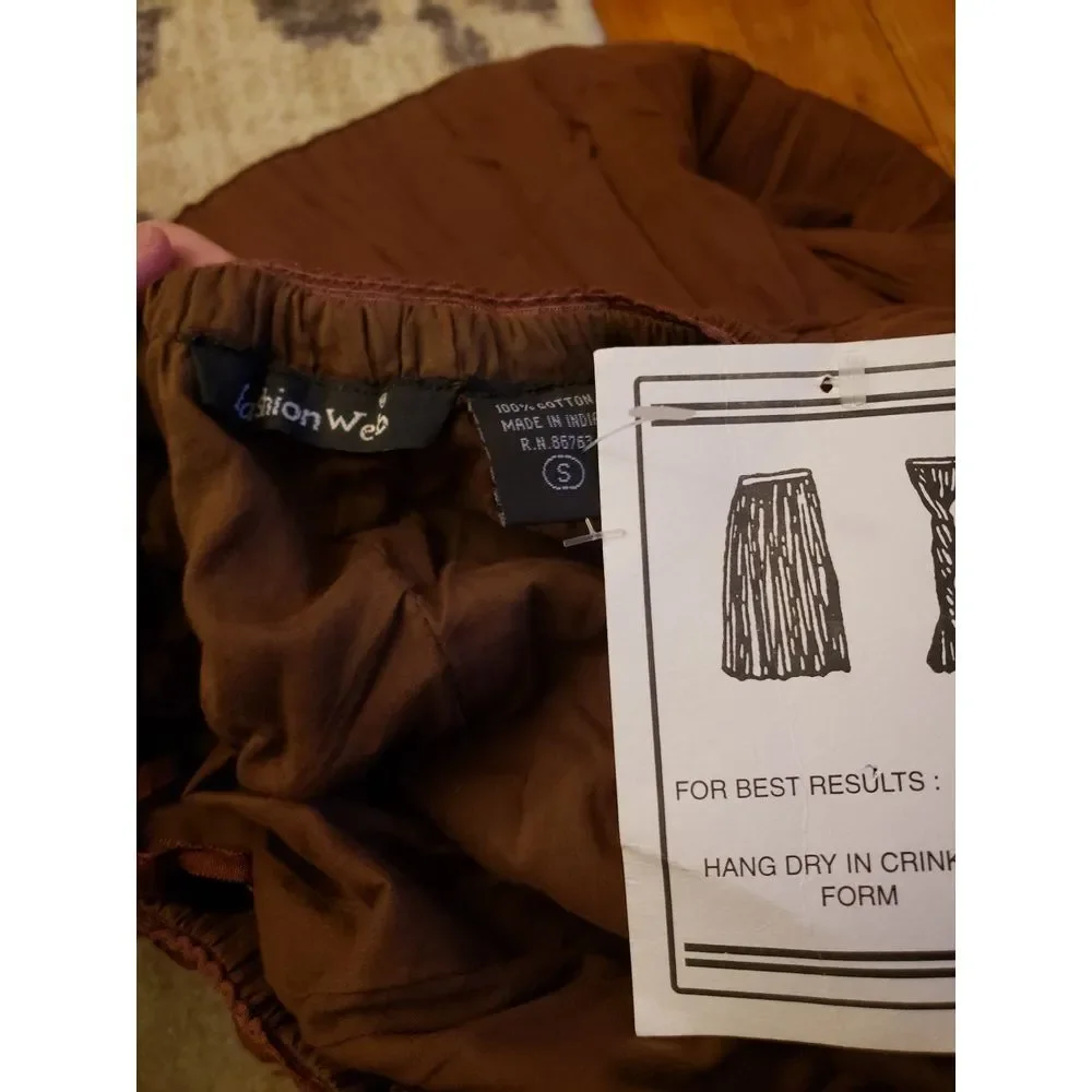 Y2K Deadstock Brown Cotton Fairycore Skirt‎